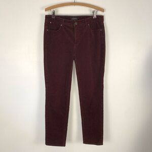 Talbots Flawless Five Pocket Slim Ankle Corduroy Pants Womens 6 Burgundy Wine